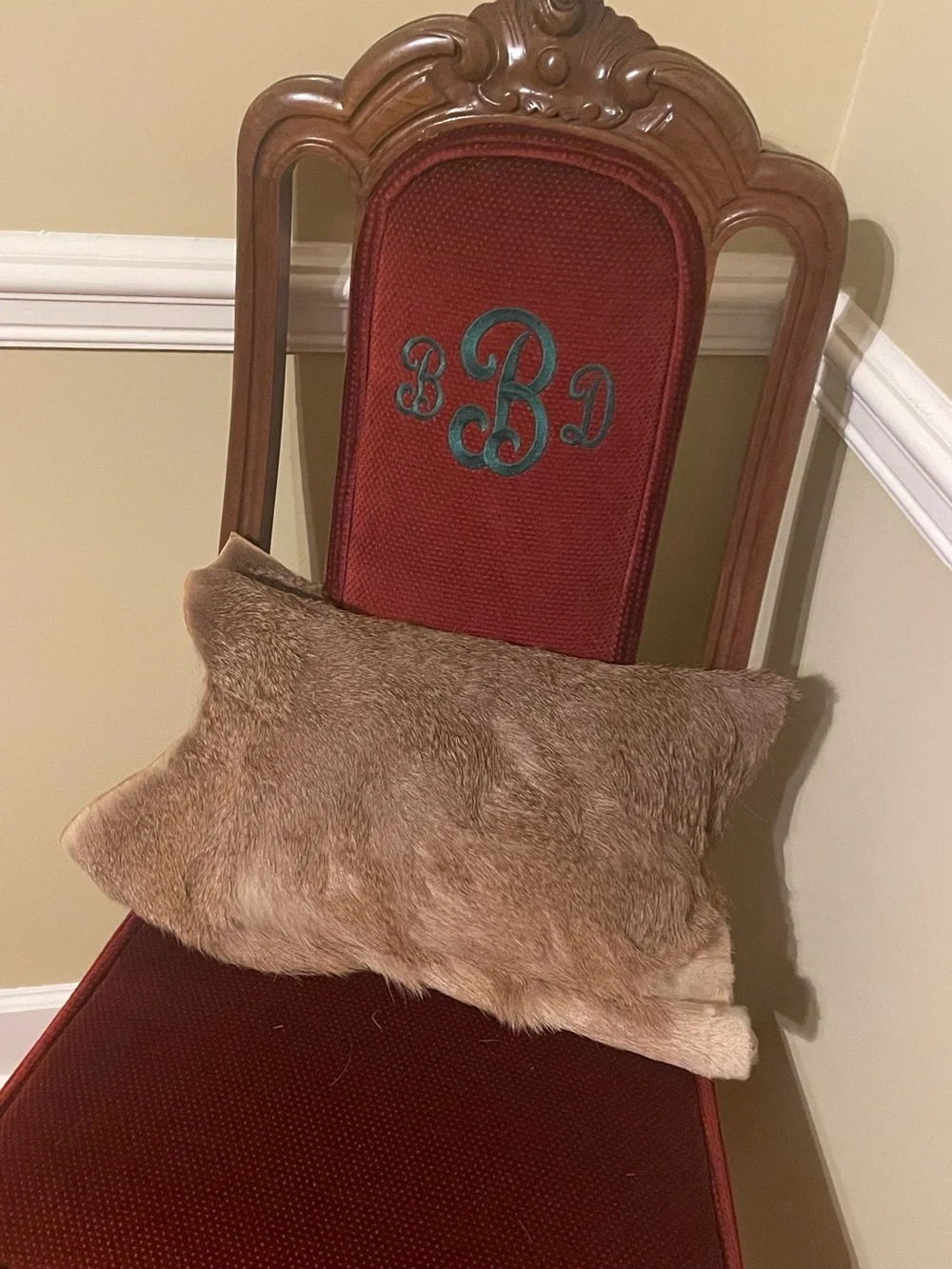 2 Authentic Deer Skin Pillows. True soft hide on underside of pillows.